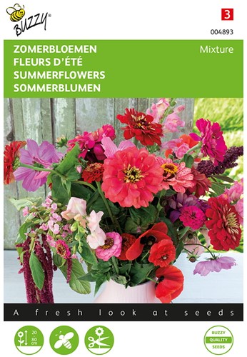 Sommerblumen Mischung Rosa und Rot - Buzzy