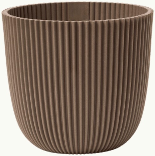 Bloempot Capi Nature Groove Warm Taupe Ø17cm