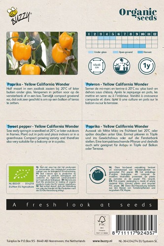 Bio Paprika California Wonder Gelb-2