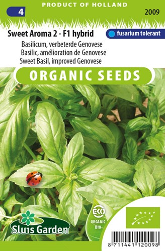 Basilikum, verbesserter Genovese, Sweet Aroma 2 - F1 hybride EKO