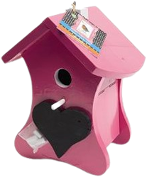 Buzzy Birds Nistkasten Kreide rosa Ral 4010 und die Stange Ral 9016