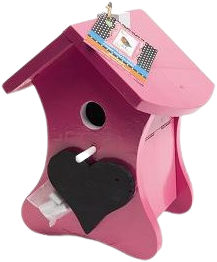 Buzzy Birds Nistkasten Kreide rosa Ral 4010 und die Stange Ral 9016