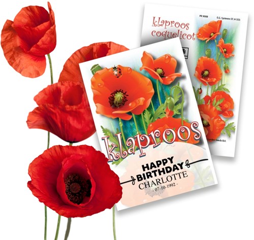 Personalisierte Werbegeschenke Samen Pakete Mohn 10.000 Stück